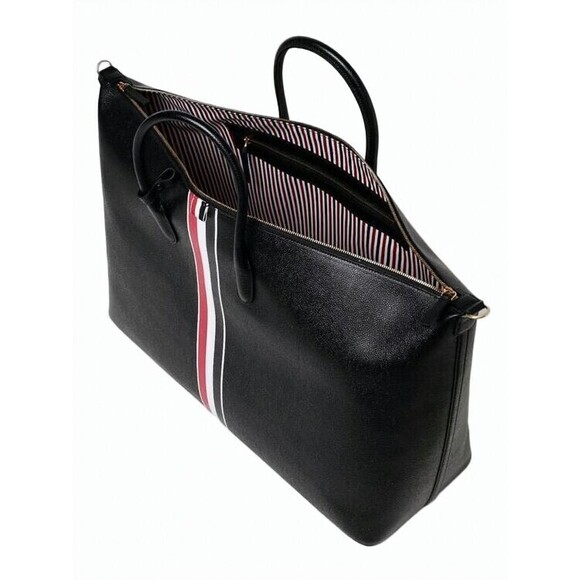 Thom Browne Structured Calf Leather Shoulder Bag With Striped Accent - NWT